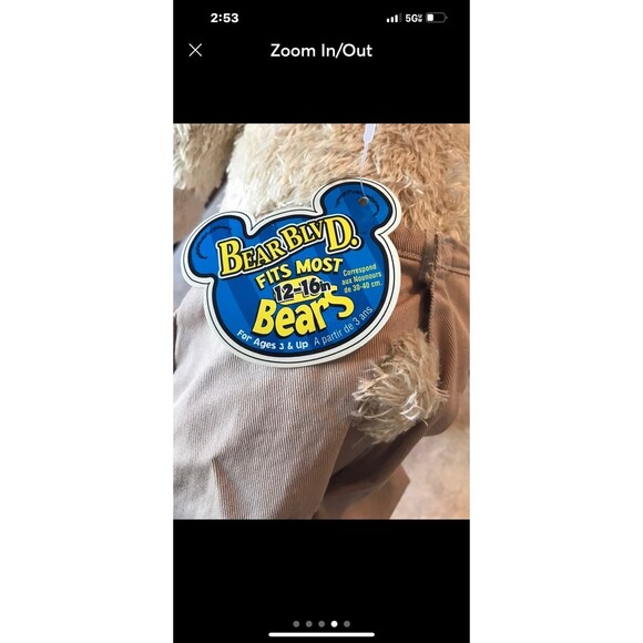 Khaki Pants Plush Bear w/ original tag (Bx Bear) - Picture 8 of 8